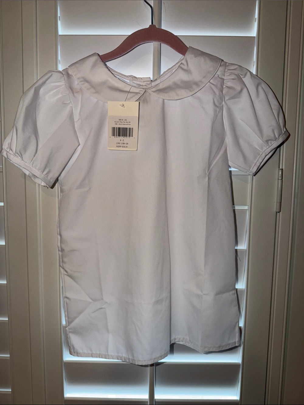 The Beaufort Bonnet Company Maude’s White Girls Peter Pan Collar Blouse